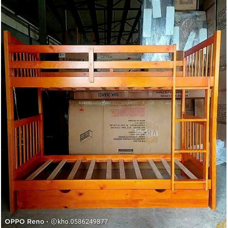B012 - Oak : Giường 3 Tầng - Trên 1m / Dưới 1m / Chạm Đất 1m
